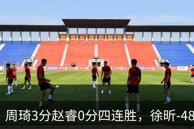 周琦3分赵睿0分四连胜，徐昕-48全队最低，张文杰陈国豪9中0